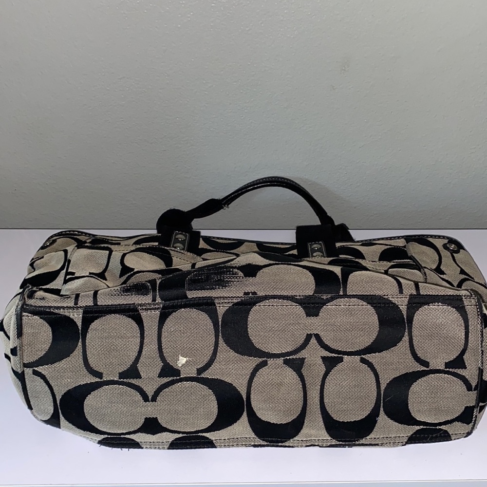 Vintage Coach Label Tote Bag Black and Grey - Picture 10 of 10